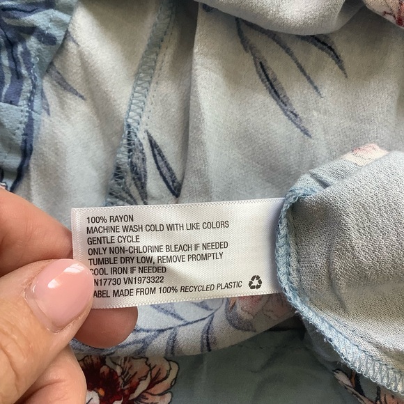 WT Xhilaration Sleeveless Indigo Blue Floral Dress M Corset Front Keyhole Back - Picture 7 of 8